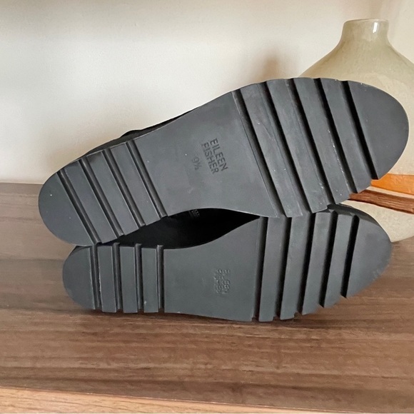 Eileen Fisher Tinker Suede Leather Black Booties, Size 9.5 - Picture 10 of 12